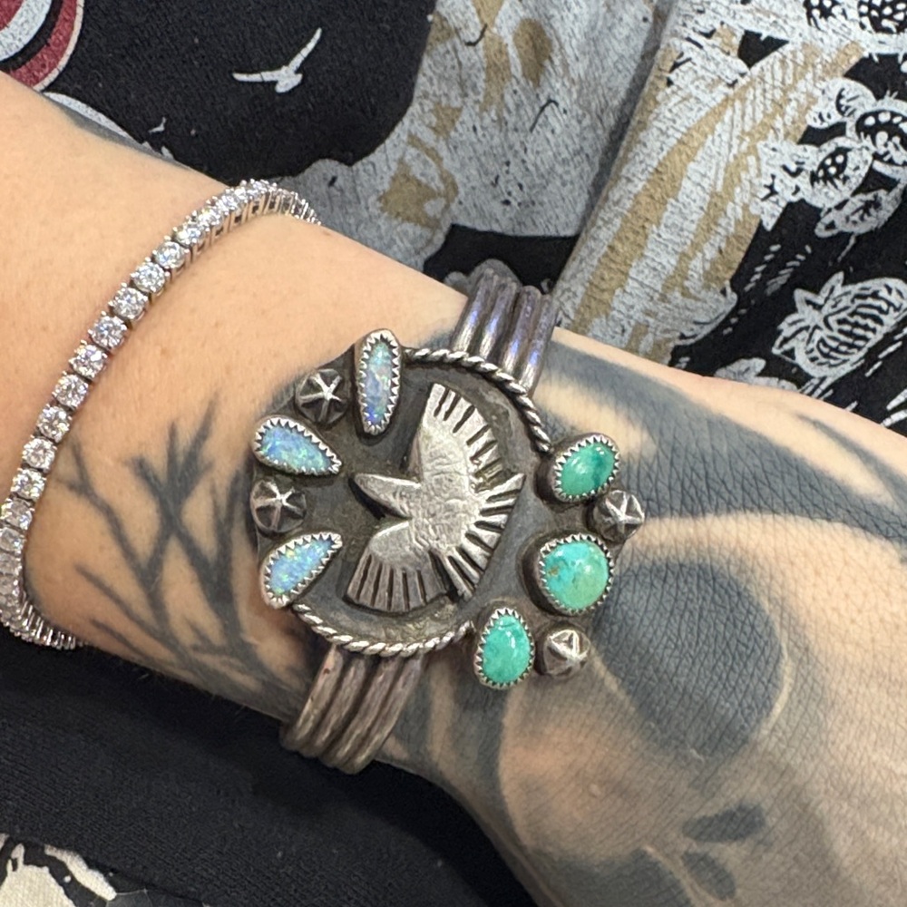 Silver and Turquoise Women's Bracelet